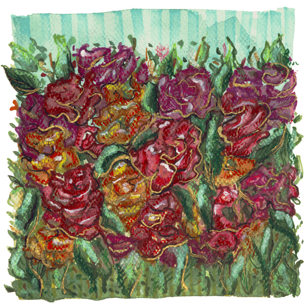 Handmade Roses With Sprinkled Glitter Dust