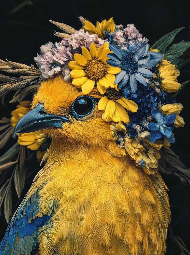 Bird In A Flower Crown