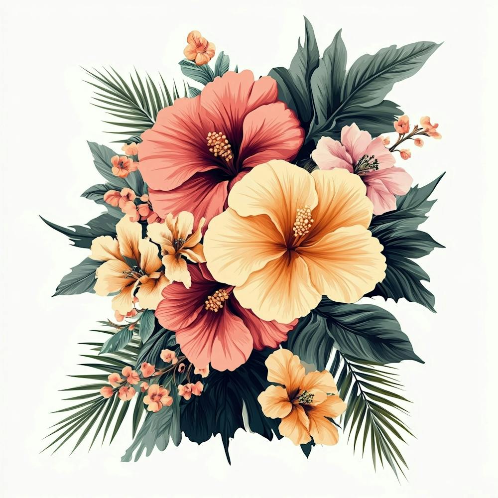 Hibiscus Flowers Art 1