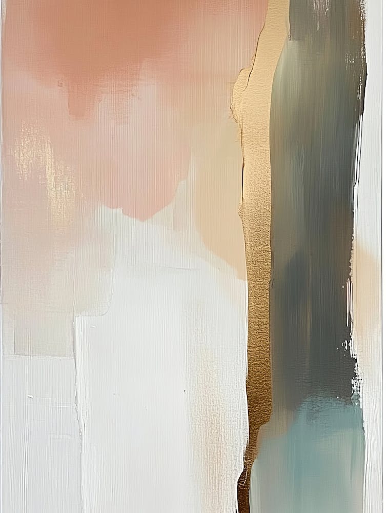 Neutral Abstract Painting With Soft Color Tones