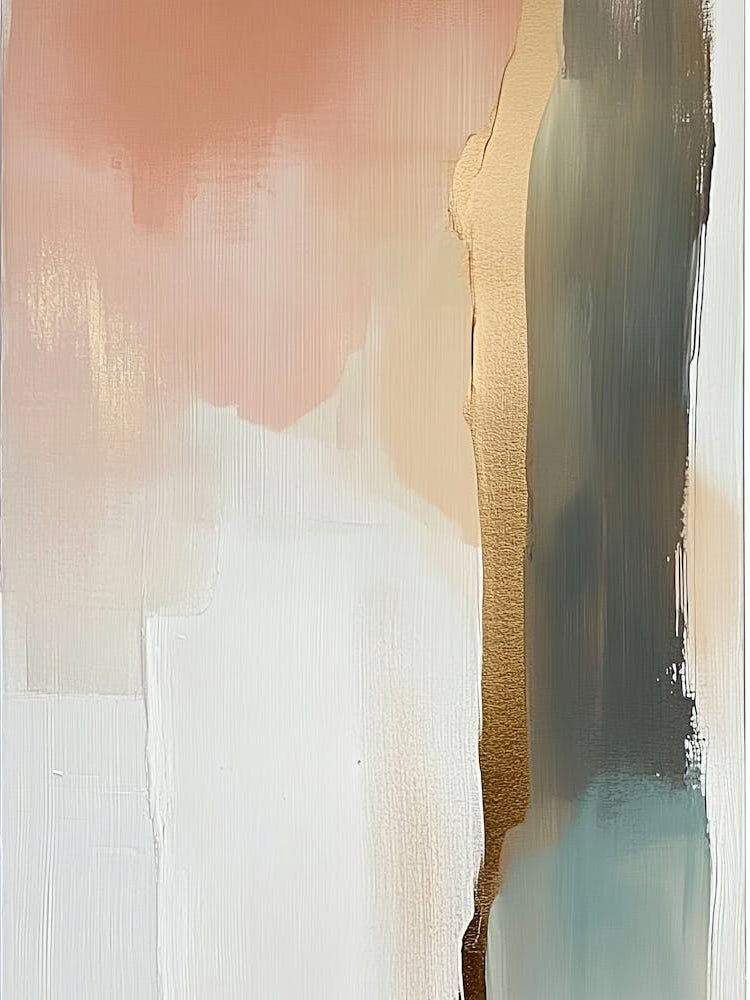 Neutral Abstract Painting With Soft Color Tones