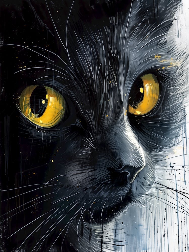 Black Cat With Yellow Eyes 1