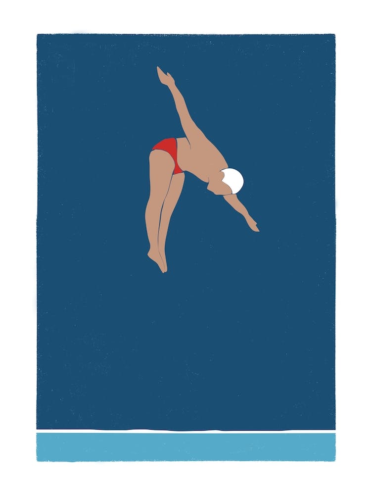 Man diving into the ocean