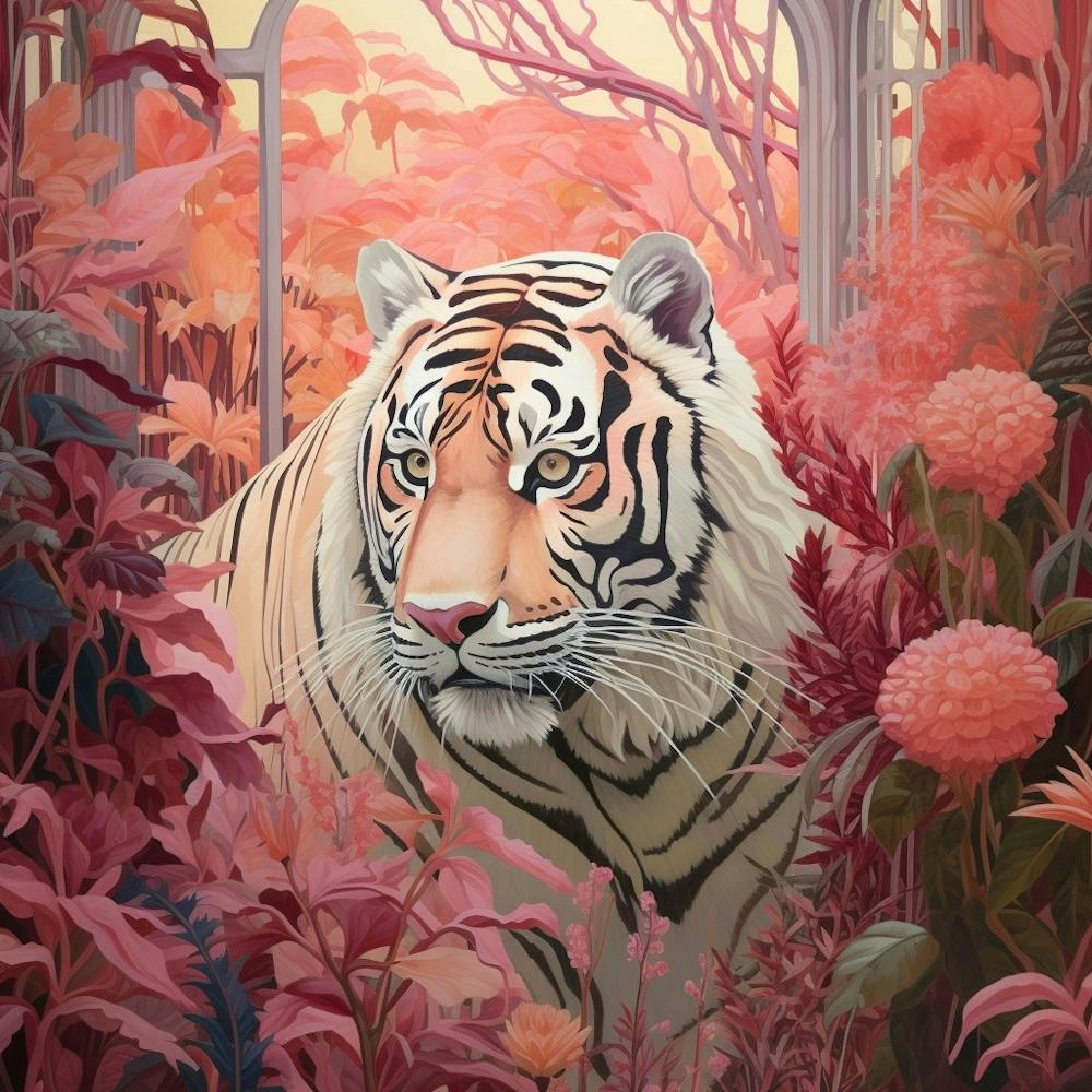 Tiger 1 Pink Jungle Animal Portrait