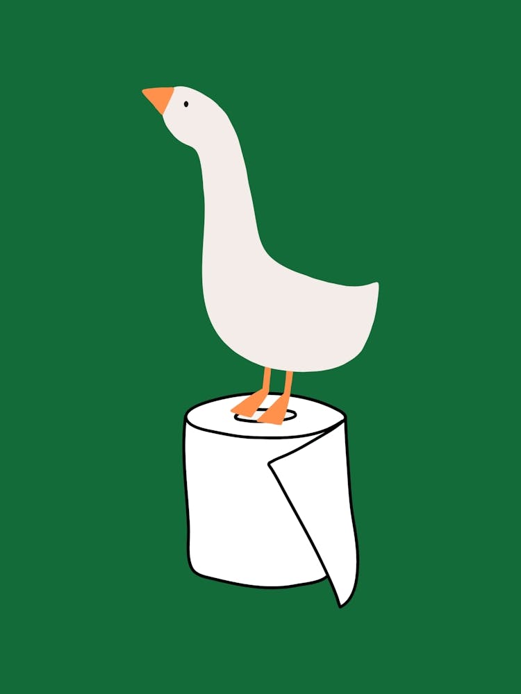 Silly Goose on Toilet Paper Green