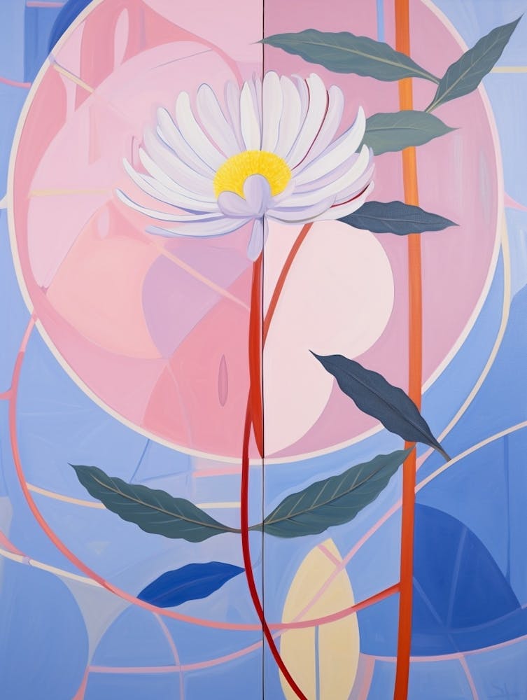 Asters 2 Hilma Af Klint Inspired Pastel Flower Painting