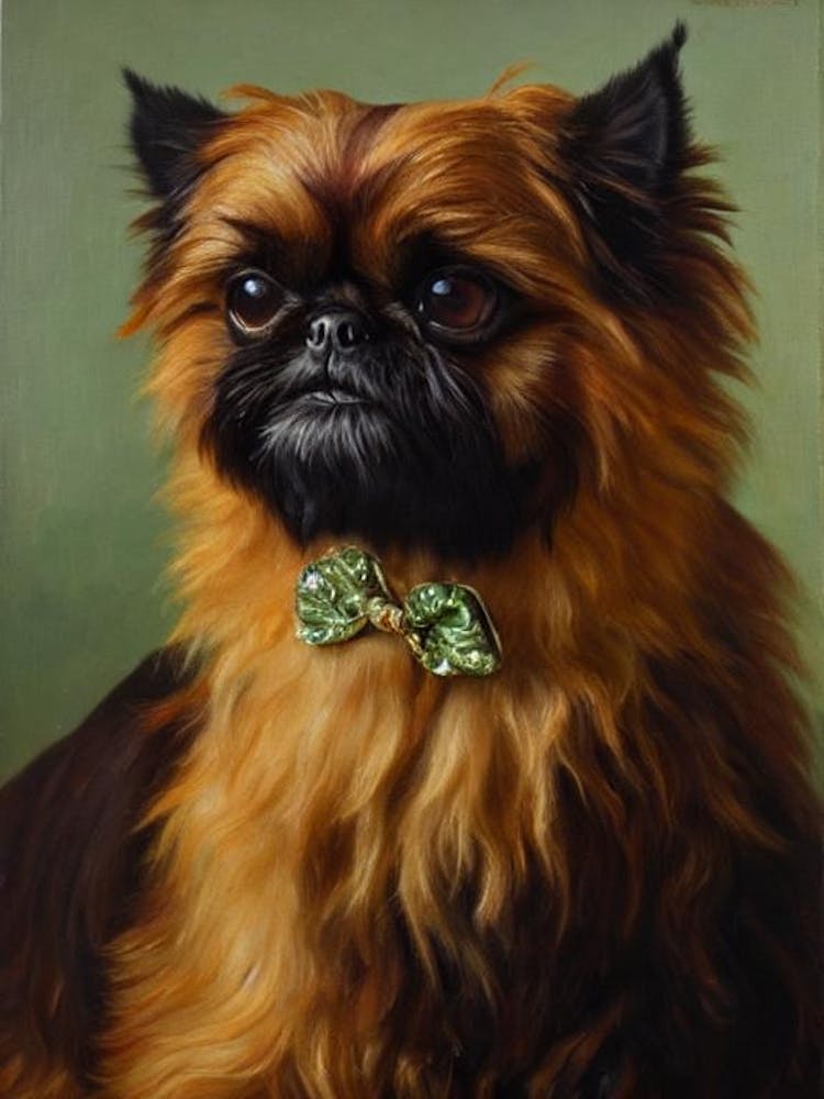 Brussels Griffon 2 Renaissance Portrait Oil Painting