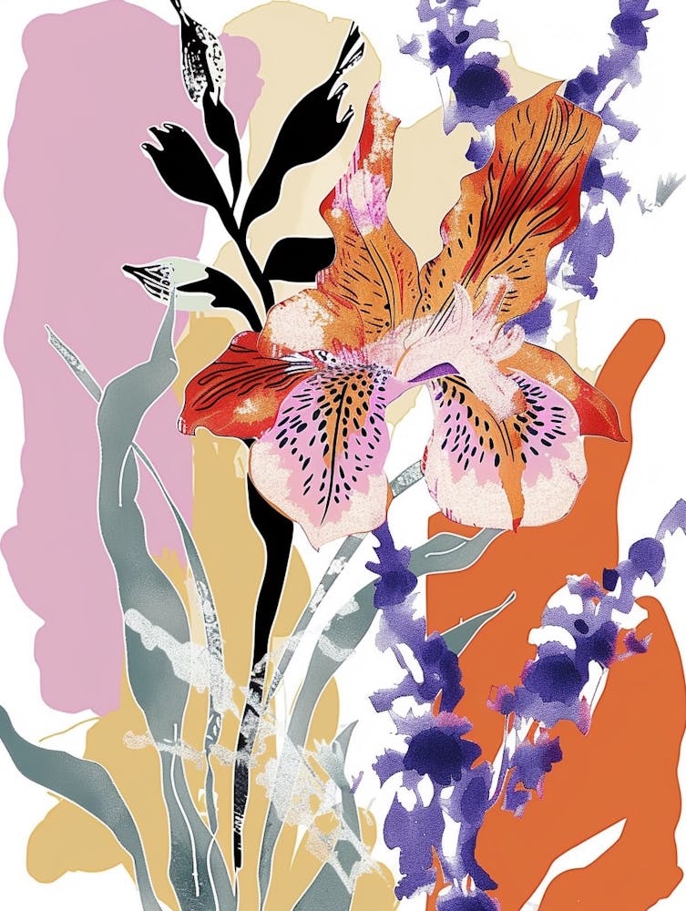 Colourful Flower Illustration Statice Flower 1