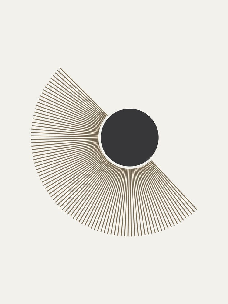 Circle With A Sun. Abstract Boho