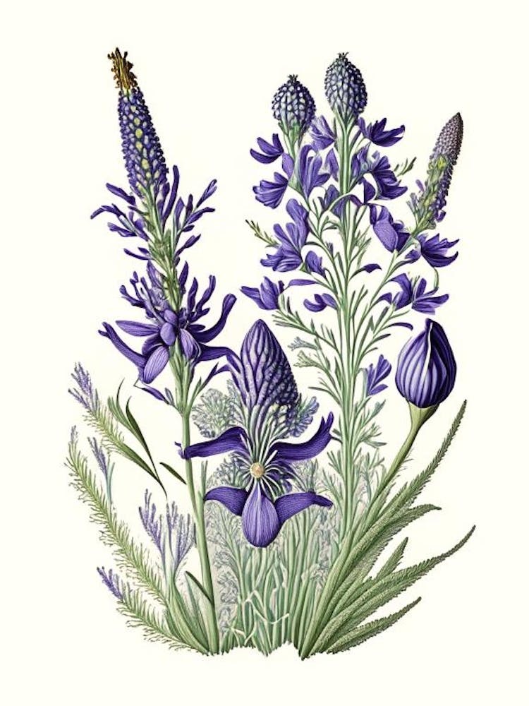Lavender Wildflower Vintage Botanical 2