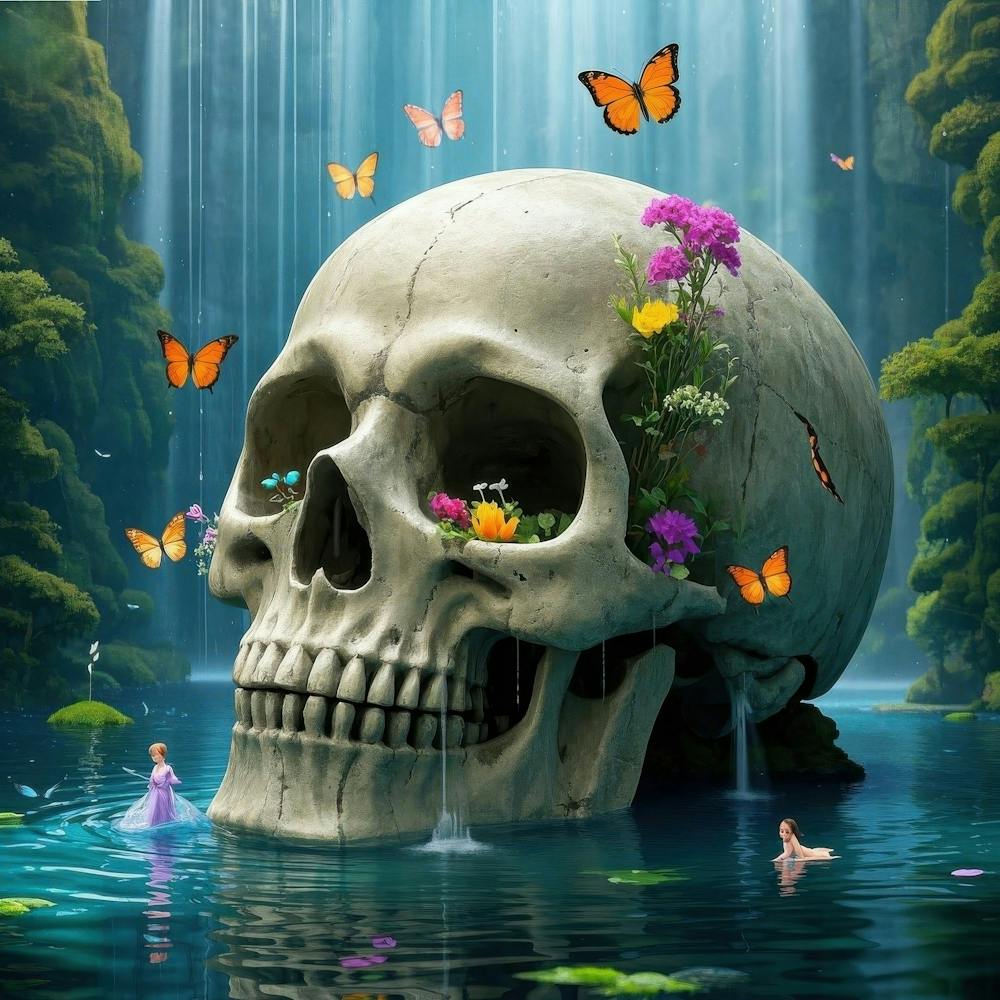 Skull With Butterflies