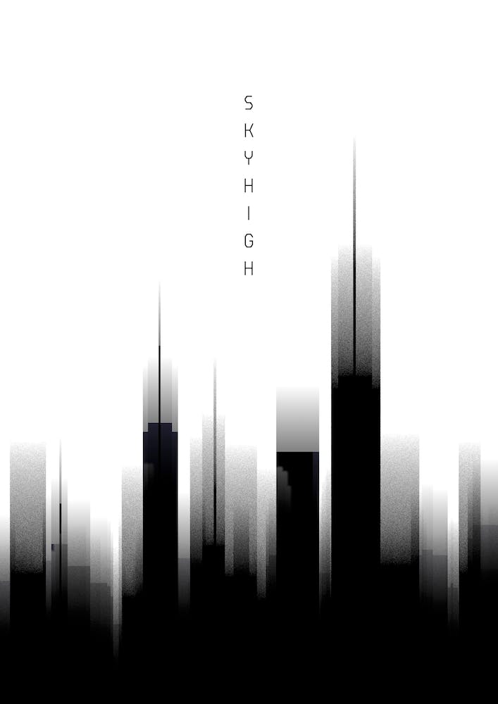 Graphic Art Sky High white