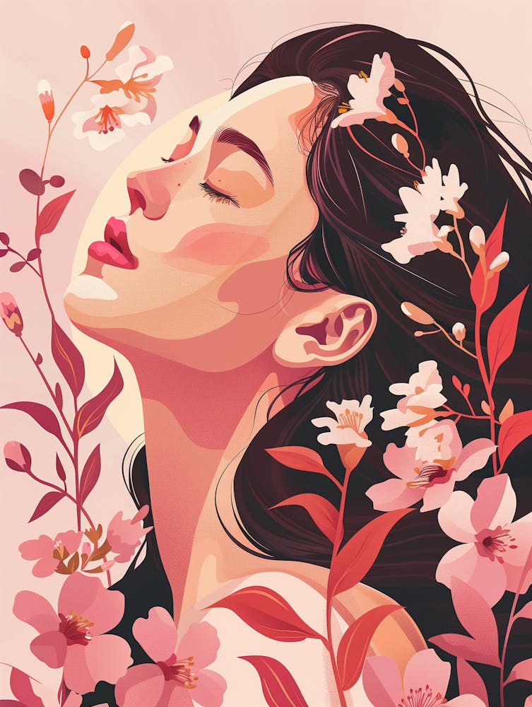 Portrait Of A Woman With Flowers 1
