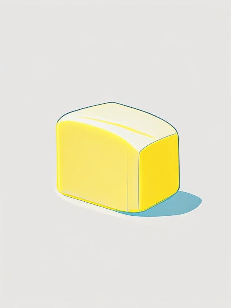 Unsalted Butter Dairy Food Minimal Line Drawing
