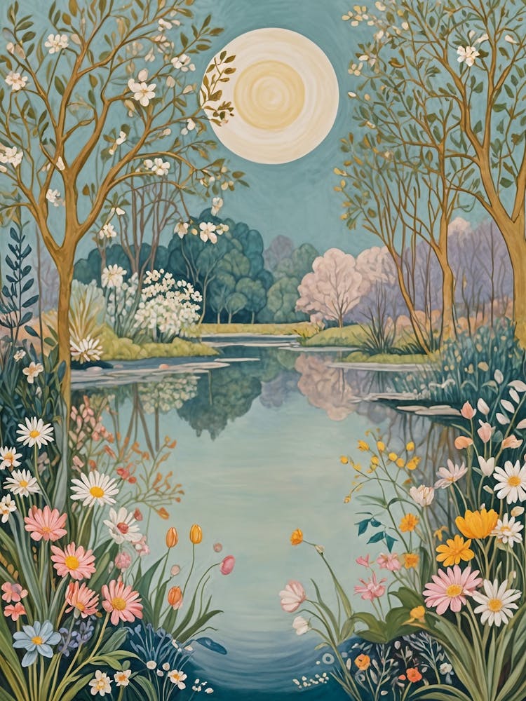 Moonlight Over The Spring Lake