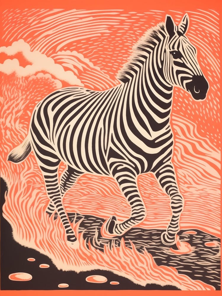 Zebra Orange Running 2