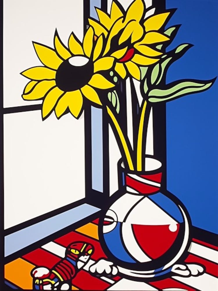 Iris Flower Still Life  1 Pop Art Style