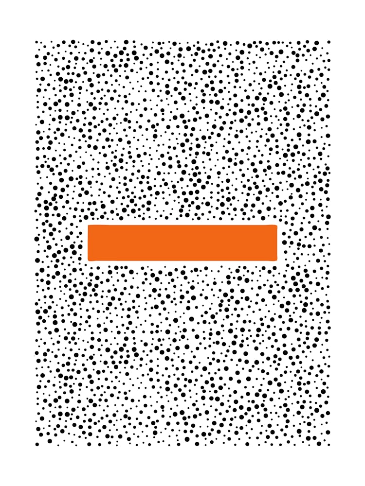 Orange Rectangle in a Field of Dots
