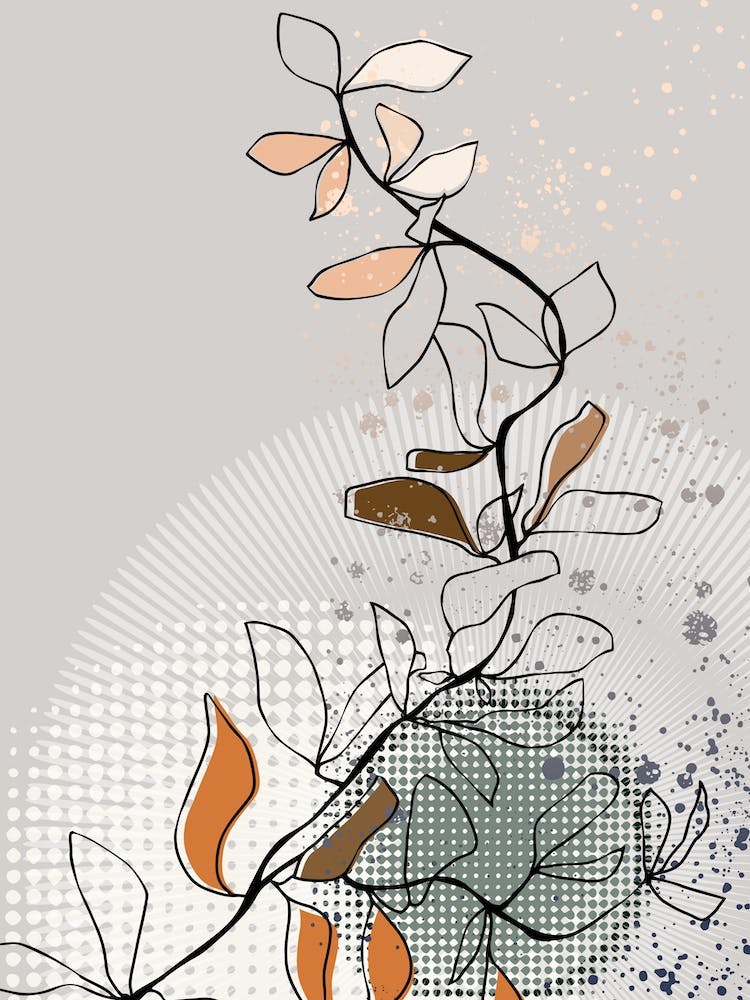 Abstract Branch Cool Sunrise