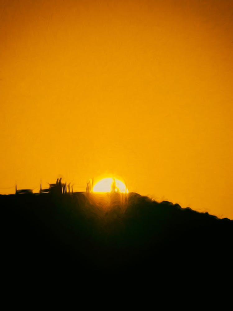 Sonnenuntergang Paar Abstrakt