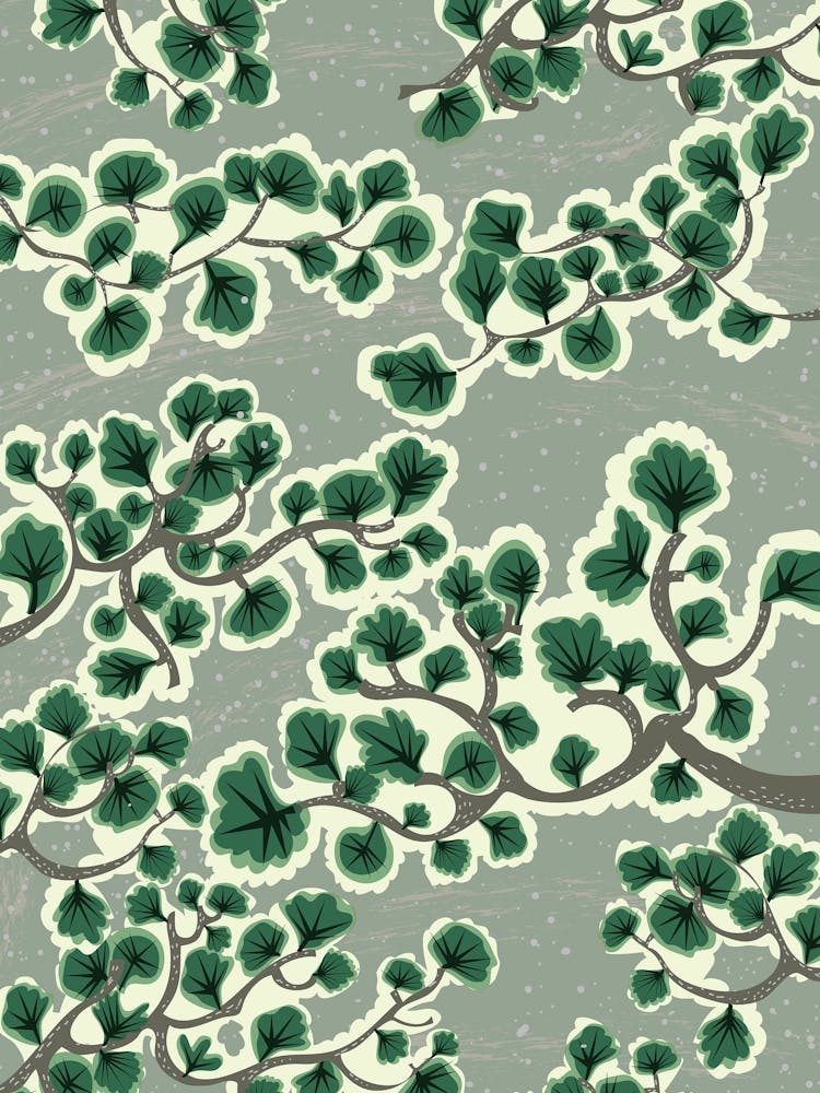 Bonsai Trees Vector Pattern