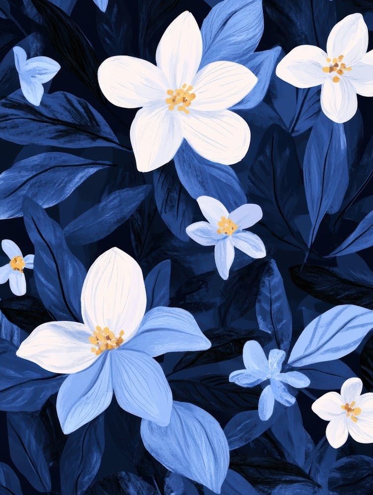 Blue And White Flowers 3