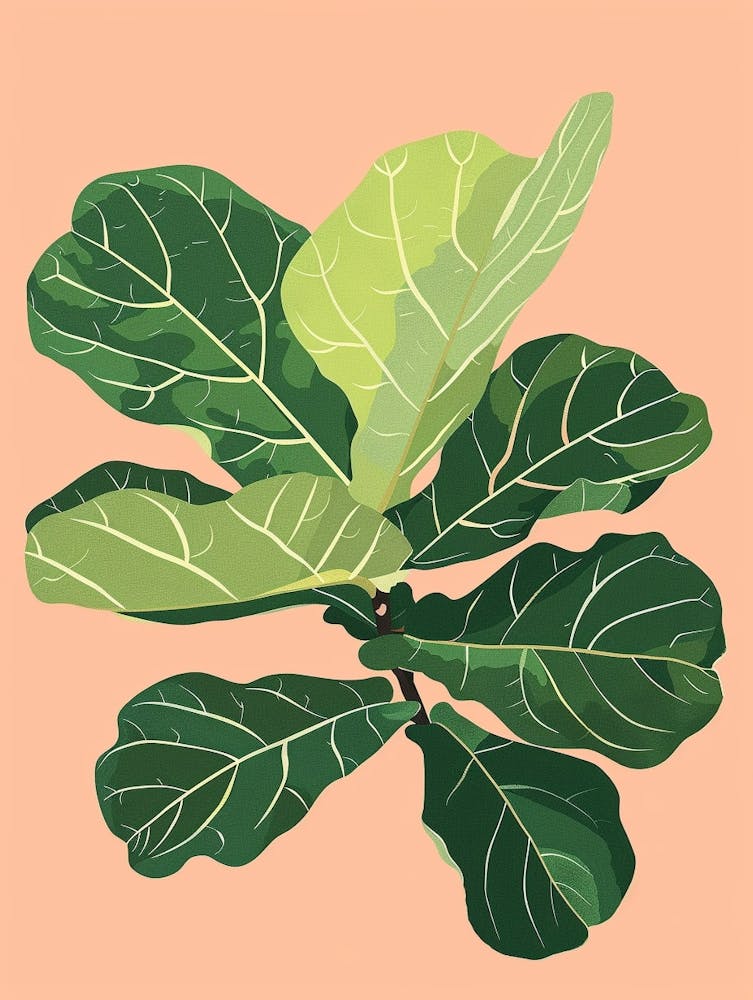 Fiddle Leaf Fig Plant Minimalist Illustration 1