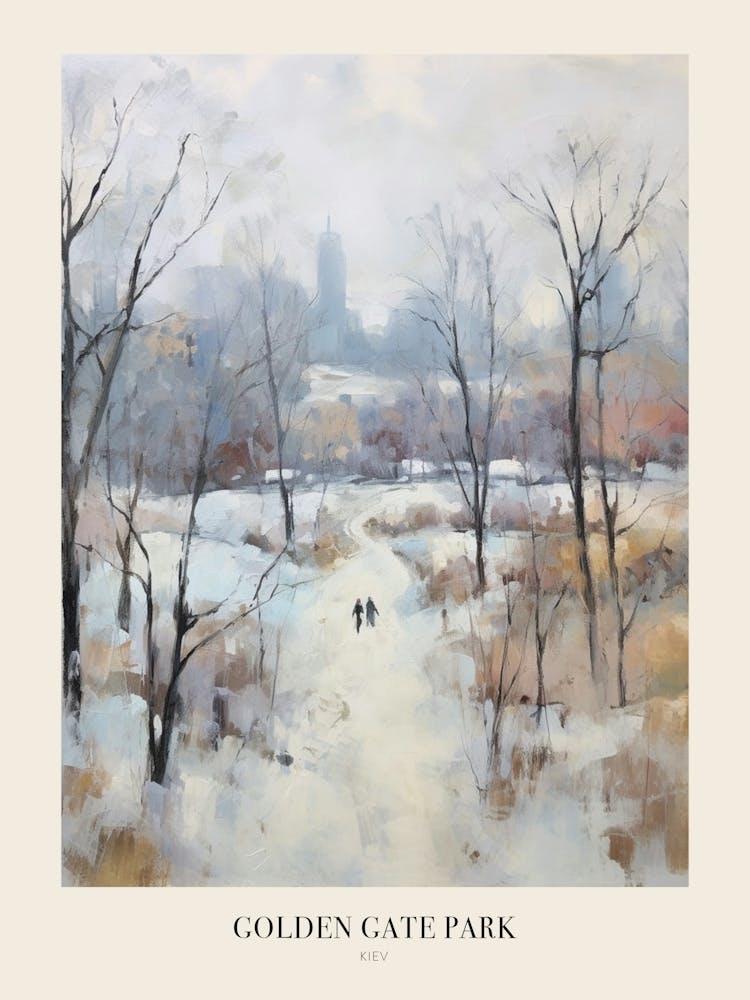 Winter City Park Poster Golden Gate Park Kiev