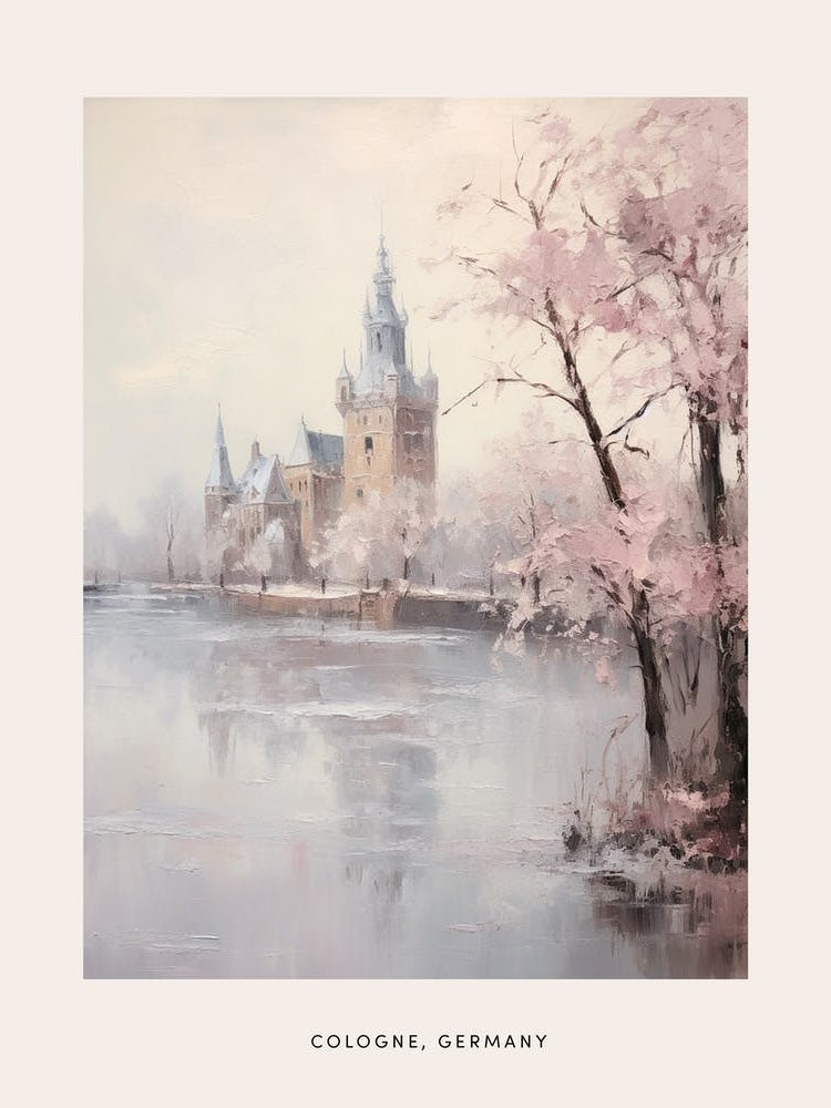 Dreamy Winter Painting Poster Cologne Germany 3