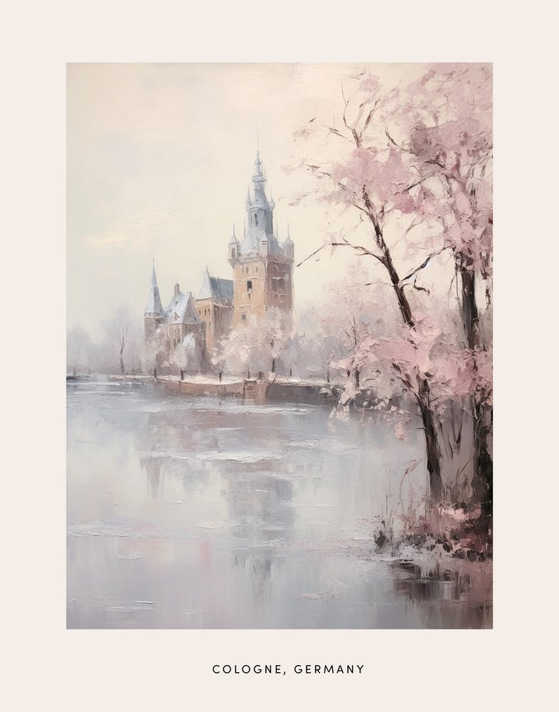 Dreamy Winter Painting Poster Cologne Germany 3