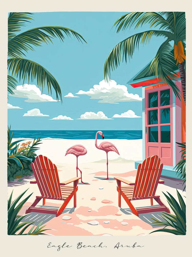 Poster Of Eagle Beach, Aruba, Matisse And Rousseau Style 4
