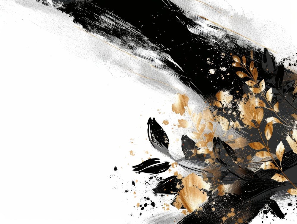 Abstract Black And Gold Painting 67