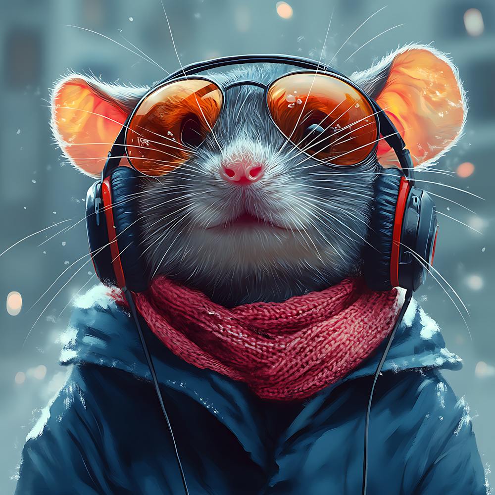 Cool Rat With Headphones 7
