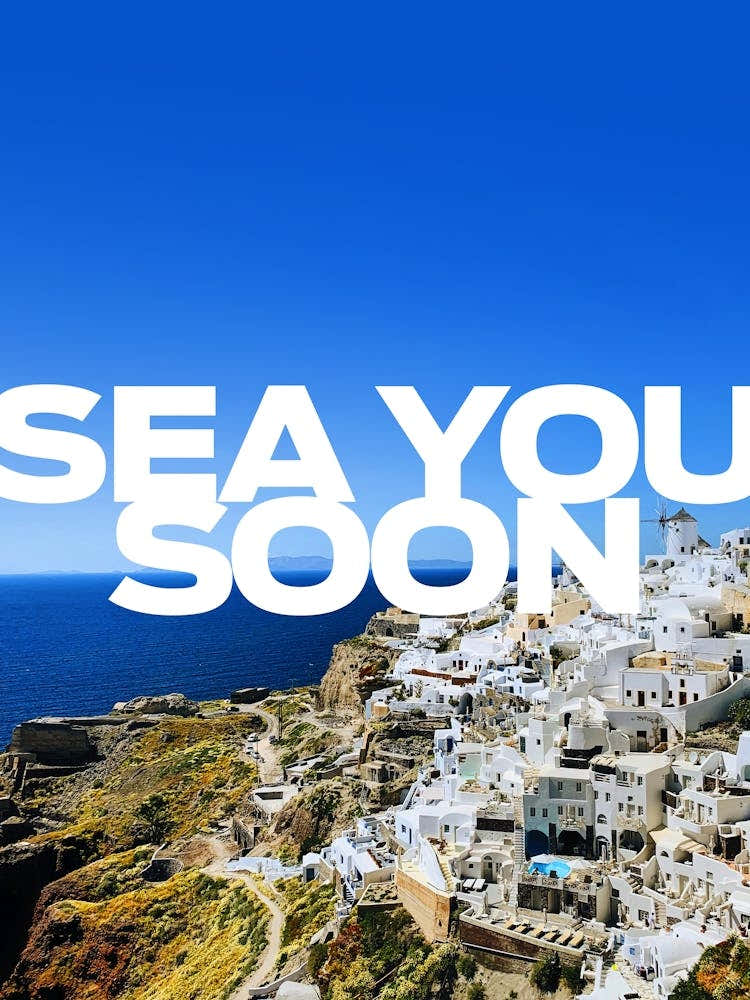 Sea you soon [Santorini, Greece] - aesthetic poster, travel photo poster 2