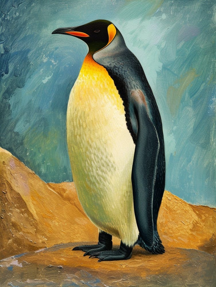King Penguin Santiago Island Colour Block Painting 1