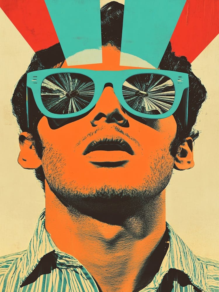 Man With Sunglasses Collage
