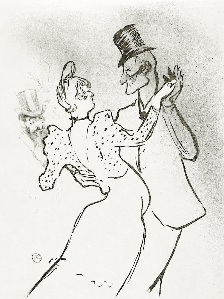 The Dancer La Goulue And Valentin Le Désossé Dancing In The Moulin Rouge (1894), Henri de Toulouse-Lautrec