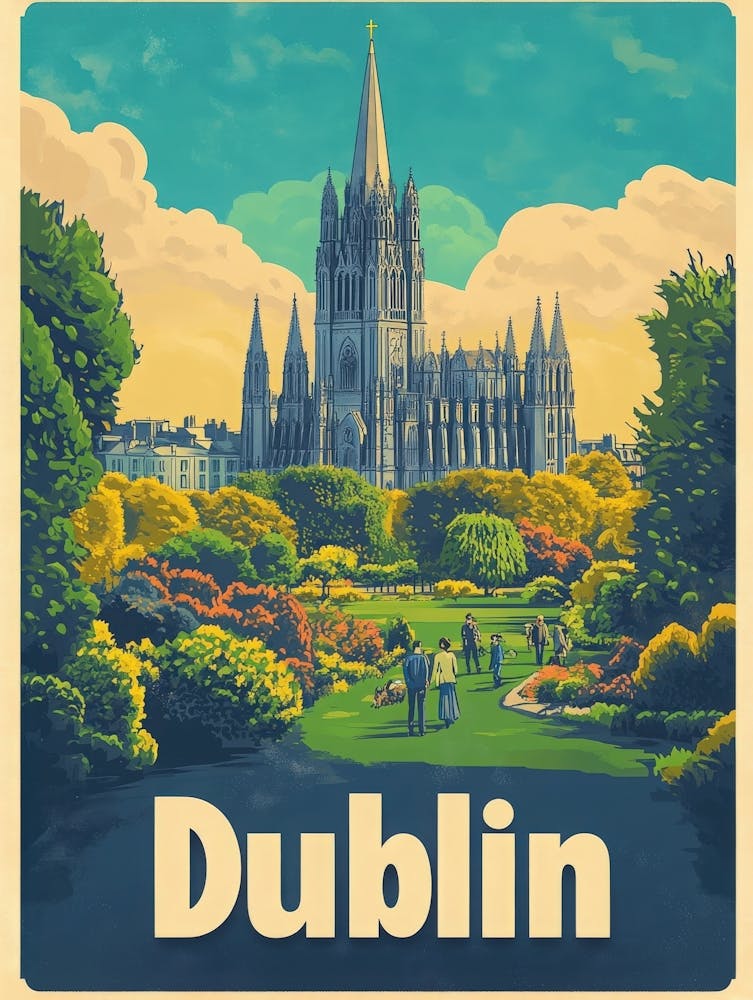 Aihrgdesign A Retro Travel Poster For Dublin 4