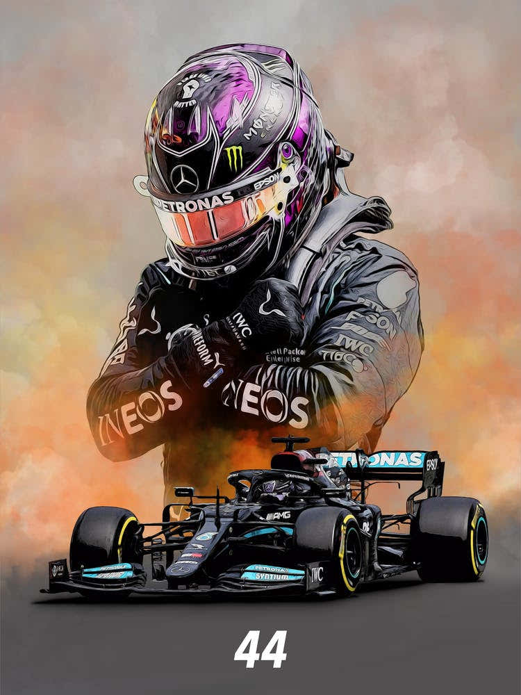Lewis Hamilton Mercedes F1 Formula 1 Car Poster