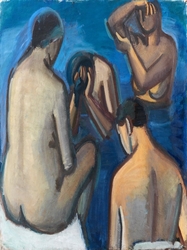 Three Nude Women In The Bath