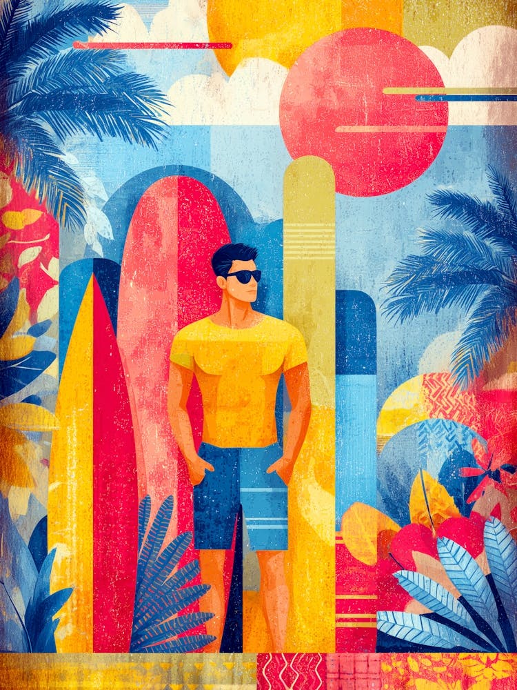 Man With Surfboard