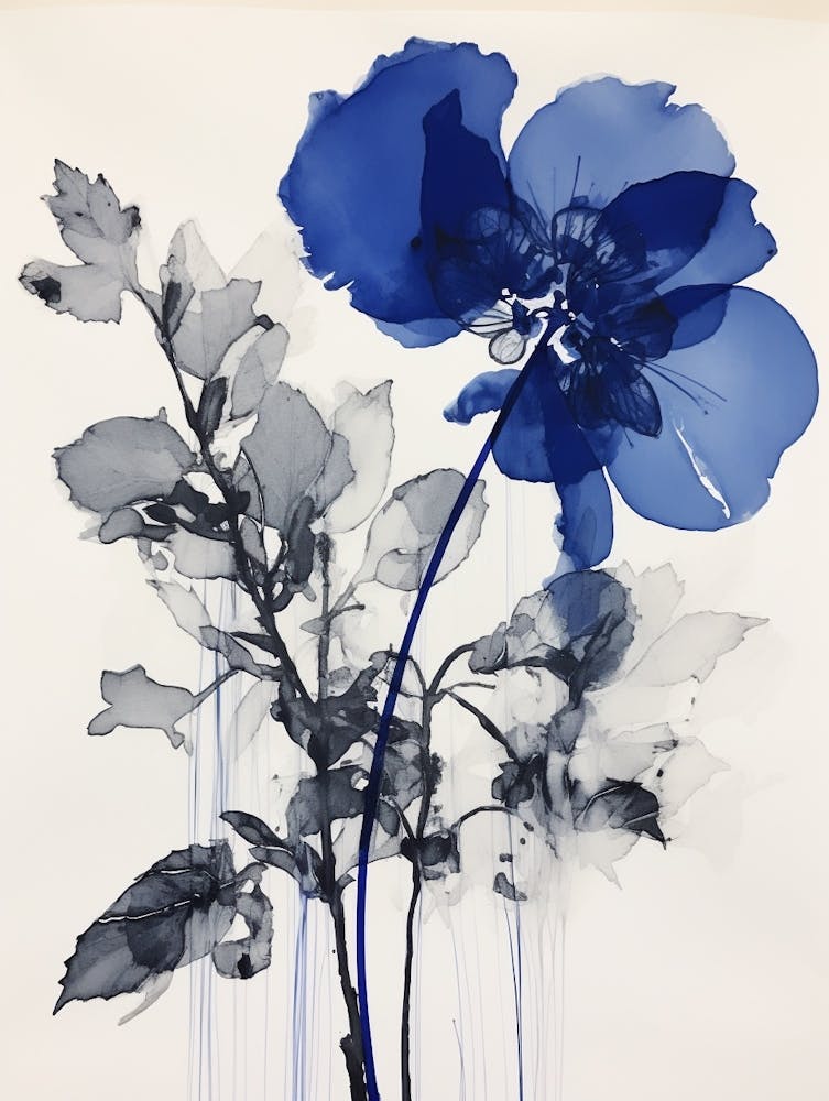 Blue Botanical Orchid 2