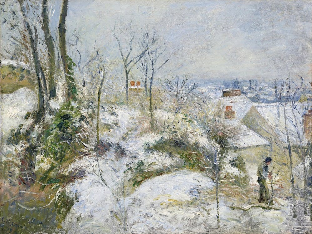 Rabbit Warren At Pontoise, Snow (1879), Camille Pissarro
