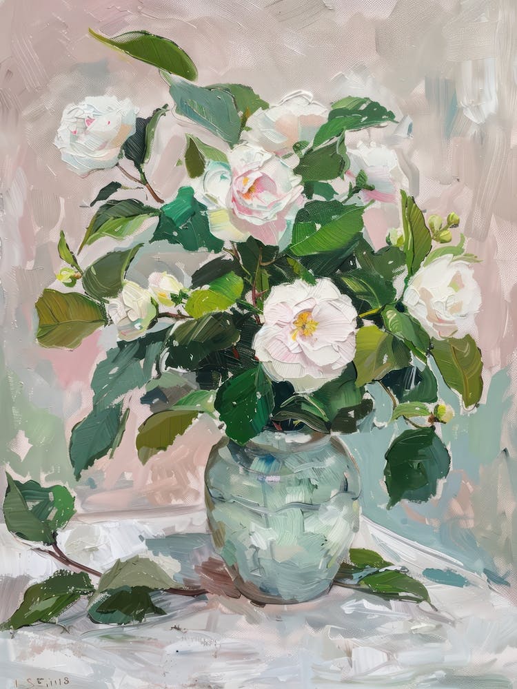 A World Of Flowers Camellia 4 Painting