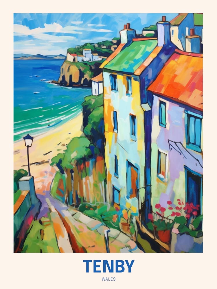 Tenby Wales 2 Uk Travel Poster