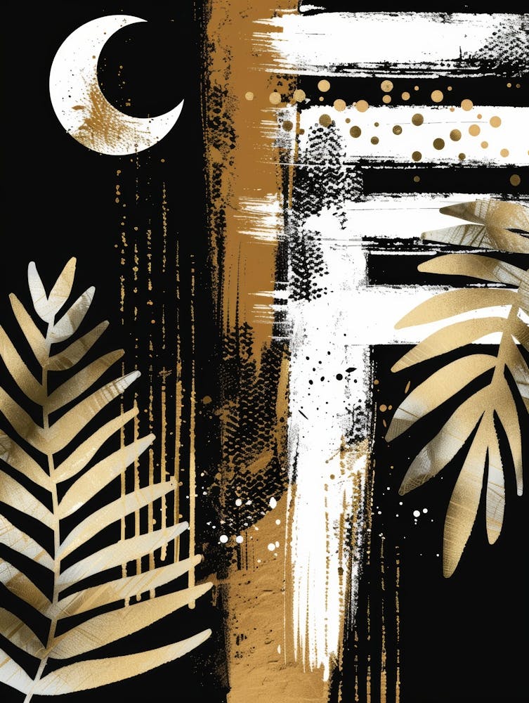 Gold And Black Abstract Painting 60