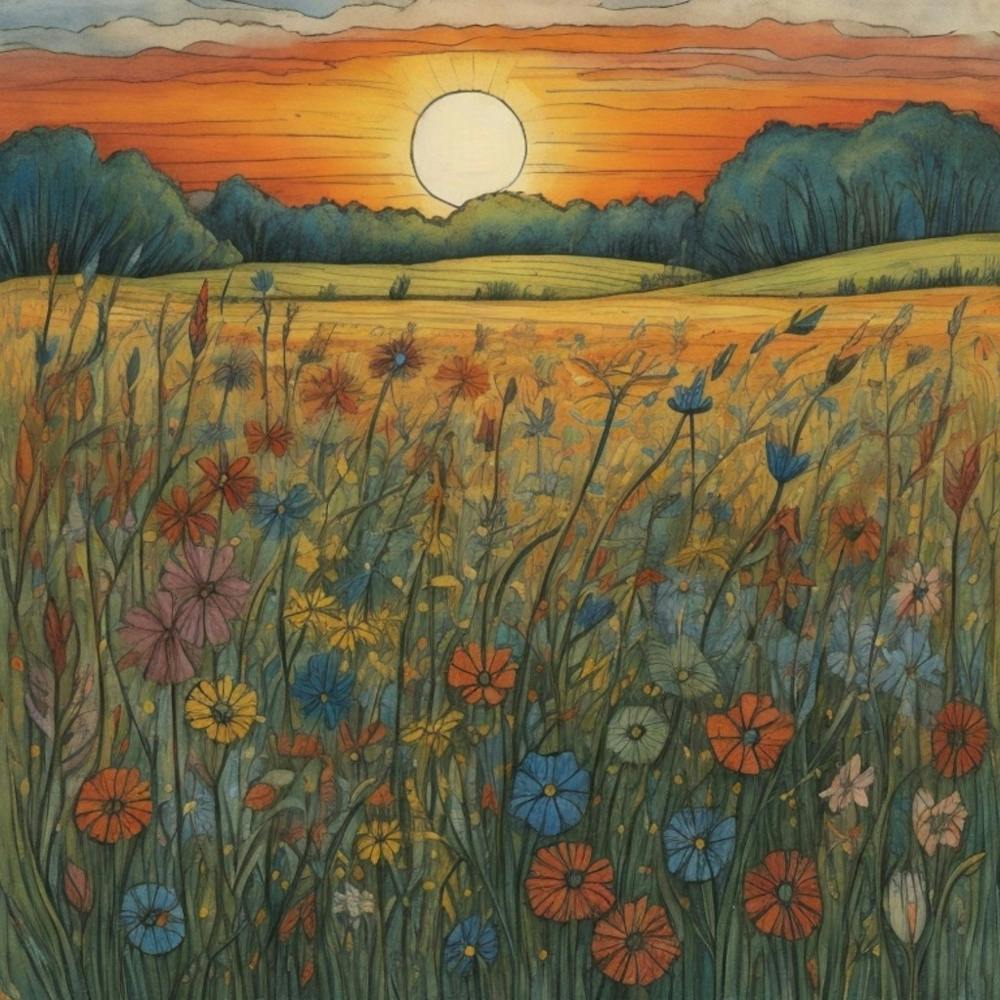 Sunset In The Meadow