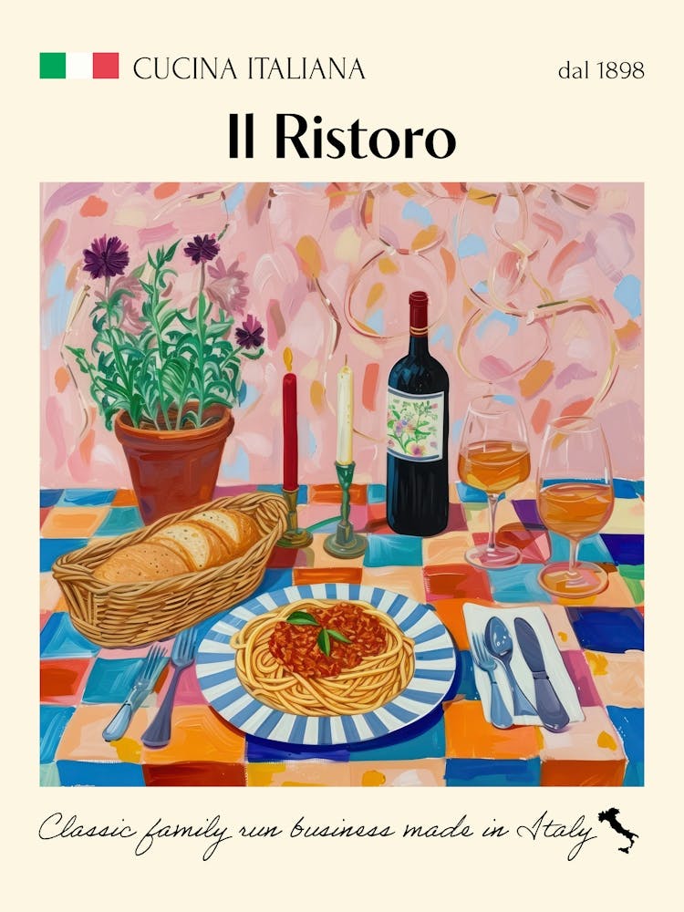 Il Ristoro Trattoria Italian Poster Food Kitchen