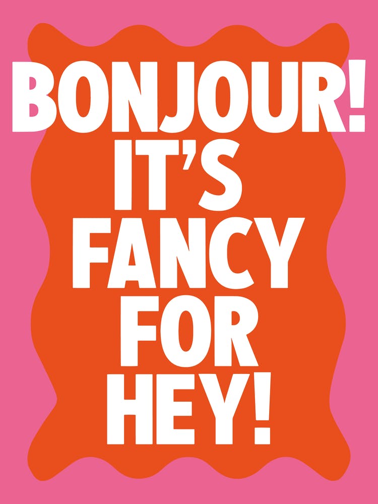 Bonjour It's Fancy For Hey! Pink + Red Print