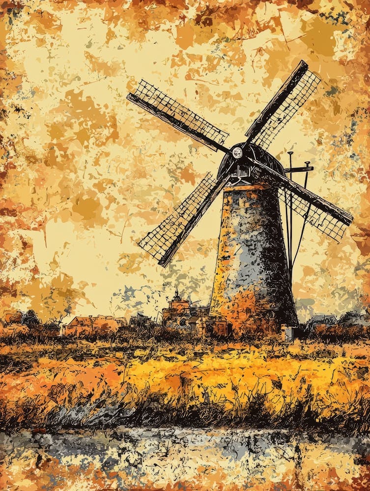 Old Windmill In The Countryside